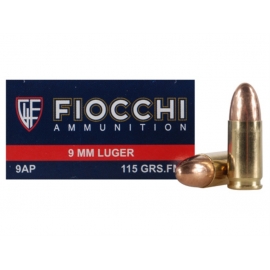 FIOCCHI 9MM LUGER 115 GR FMJ 50/BOX