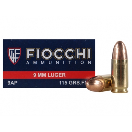 FIOCCHI 9MM LUGER 115 GR FMJ 50/BOX